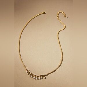 NEW Anthropologie Gold Teardrop Crystal Necklace